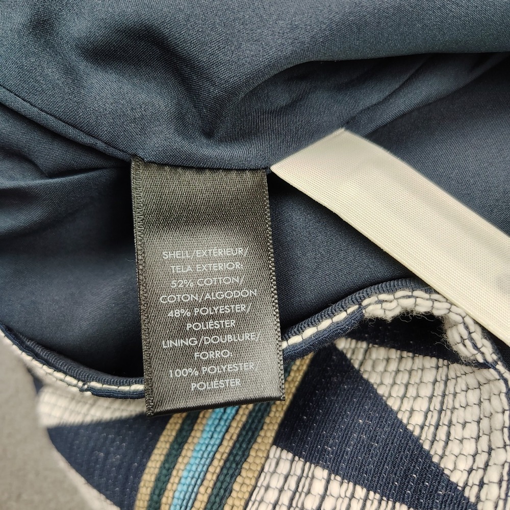 Ann Taylor‎ Pencil Skirt Women 4 Blue White Geometric Triangles Career New $89 - Picture 6 of 12
